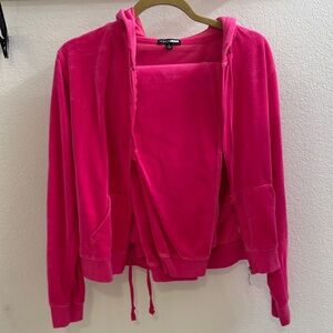 Fashion Nova Pink Velour Tracksuit